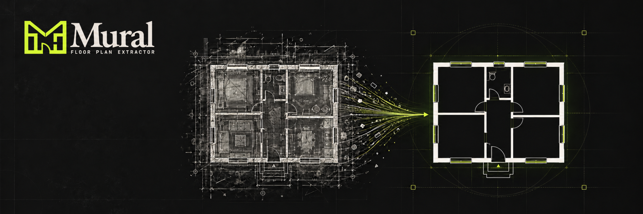 Mural turns a cluttered drawing into a clean structural floor plan