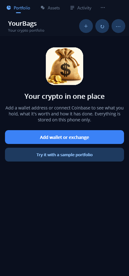 YourBags screenshot: try the demo