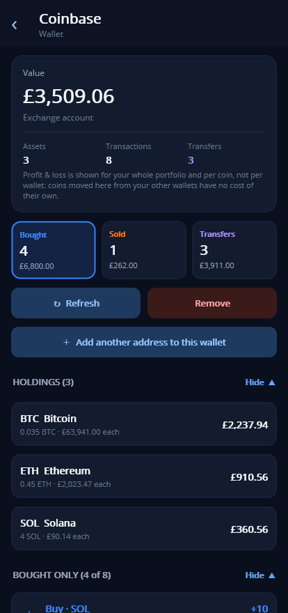 YourBags screenshot: exchange purchases